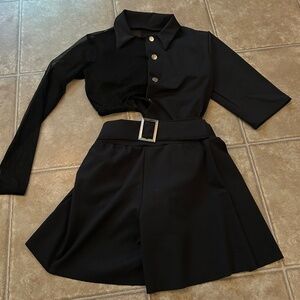 Kelle Costumes Trendsetter bodysuit shorts black contemporary jazz dance costume